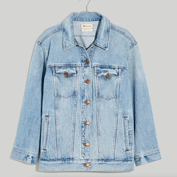 Madewell The Oversized Trucker Jean Jacket in Kelson Wash - Picture 5 of 8